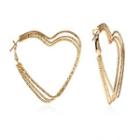 Heart Layered Alloy Earring F16190 - 1 Pair - Gold - One Size