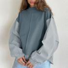 Long Sleeve Paneled Loose-fit Sweatshirt