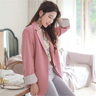 Roll-up Sleeve Single-breasted Blazer