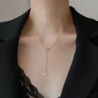 Stainless Steel Crown Pendant Necklace Gold - One Size