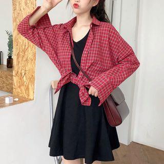 Plaid Shirt / A-line Tank Dress
