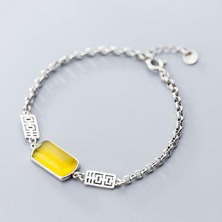 925 Sterling Silver Chinese Characters Bracelet Bracelet - One Size