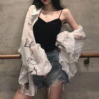 V-neck Camisole Top / Printed Shirt