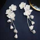 Wedding Flower Drop Earring 1 Pair - Drop Earring- White - One Size