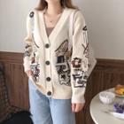Patterned Embroidery Cardigan