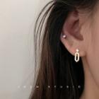 Rhinestone Hoop Drop Earring 1 Pair - 925 Silver - Earrings - Gold - One Size