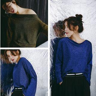 Bell-sleeve Loose-fit Knit Top