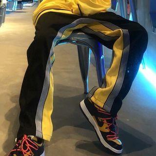 Striped Panel Crop Sweatpants