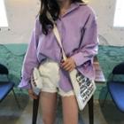 Plain Shirt Violet Purple - One Size