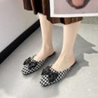 Houndstooth Bow Accent Mules