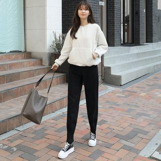 Band-waist Knit Baggy Pants