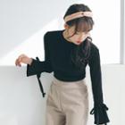 Bell Sleeve Bow-accent Top