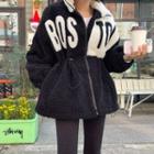 Letter Print Color-block Dumble Jacket