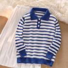 Long-sleeve Striped Sweater / High-waist Skirt