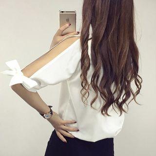 Tied Elbow-sleeve Shirt