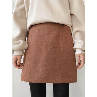 Textured A-line Miniskirt