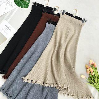 Midi A-line Knitted Skirt