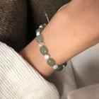 Faux Pearl Bracelet Green & White - One Size