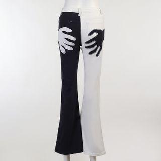 High-waist Panel Boot-cut Jeans