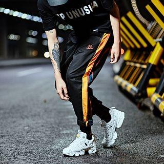 Color Block Gathered-cuff Cropped Pants