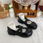 Block Heel Cross Strap Mary Jane Shoes