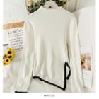Asymmetrical Mock-neck Knit Top