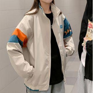 Couple Matching Color-block Loose-fit Jacket