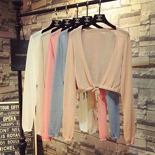 Tie-front Light Knit Jacket