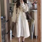Single-breasted Midi Trench Coat Trench Coat - Almond - One Size