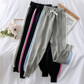Drawcord Striped Sweatpants