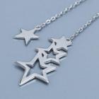 925 Sterling Silver Star Pendant Necklace White Gold - One Size