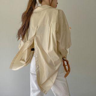Button-back Over-fit Shirt