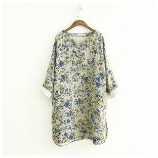 Floral Print V-neck Tunic