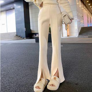 High Waist Wide Leg Pants / Slit Flared Pants