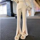 High Waist Wide Leg Pants / Slit Flared Pants