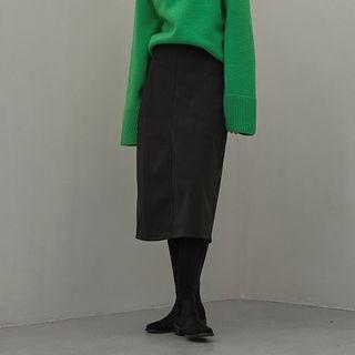 Welt-pocket Midi Pencil Skirt