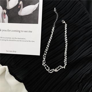 Faux Pearl Beaded Choker
