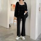 Set: Zip-up Hoodie + Camisole + Boot-cut Pants