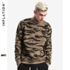 Brushed Fleece-lined Tiger-camo Pullover
