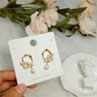 Faux Pearl Dangle Earring 135 - 1 Pair - Gold - One Size