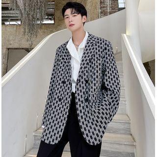 Double Breasted Check Blazer