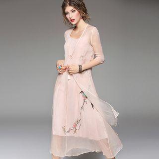 Set: Sleeveless Dress + Light Jacket