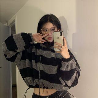 Striped Hoodie Gray & Black - One Size