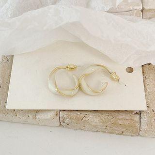 Twisted Glaze Open Hoop Earring 1 Pair - Twisted Glaze Open Hoop Earring - Gold - One Size
