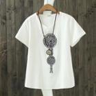 Embroidered Linen Short-sleeve T-shirt