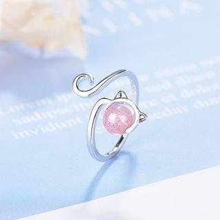 Cat Open Ring White Gold - One Size