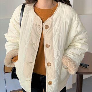 Button Padded Coat Milky White - One Size