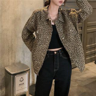 Leopard Print Cargo Jacket Leopard - One Size