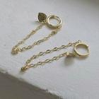 Alloy Heart Chained Dangle Earring 1 Pair - One Size