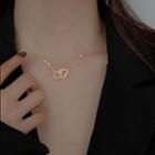 925 Sterling Silver Interlocking Heart Pendant Necklace